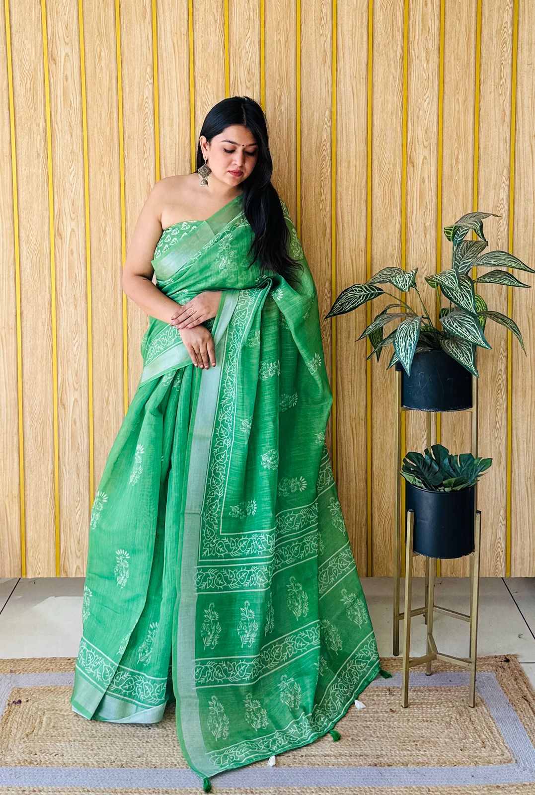 Soft Linen Cotton Silk Saree