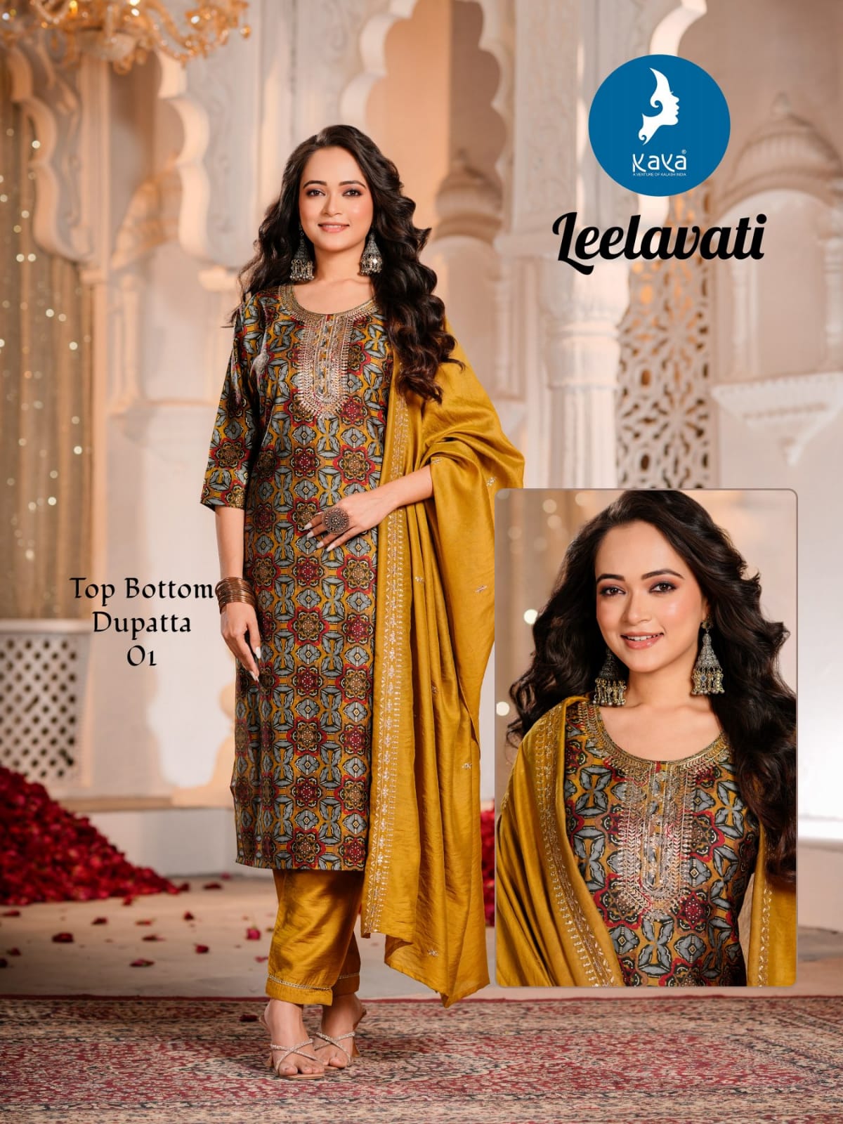 Wholesale Kaya Kurti Leelawati – Chanderi Modal Printed Kurti Set