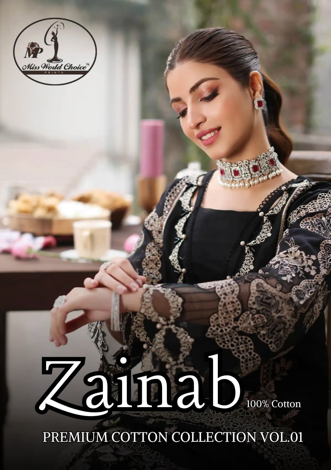 Zainab Vol-01 Miss World Cotton Wholesale Karachi Dress Material Catalog