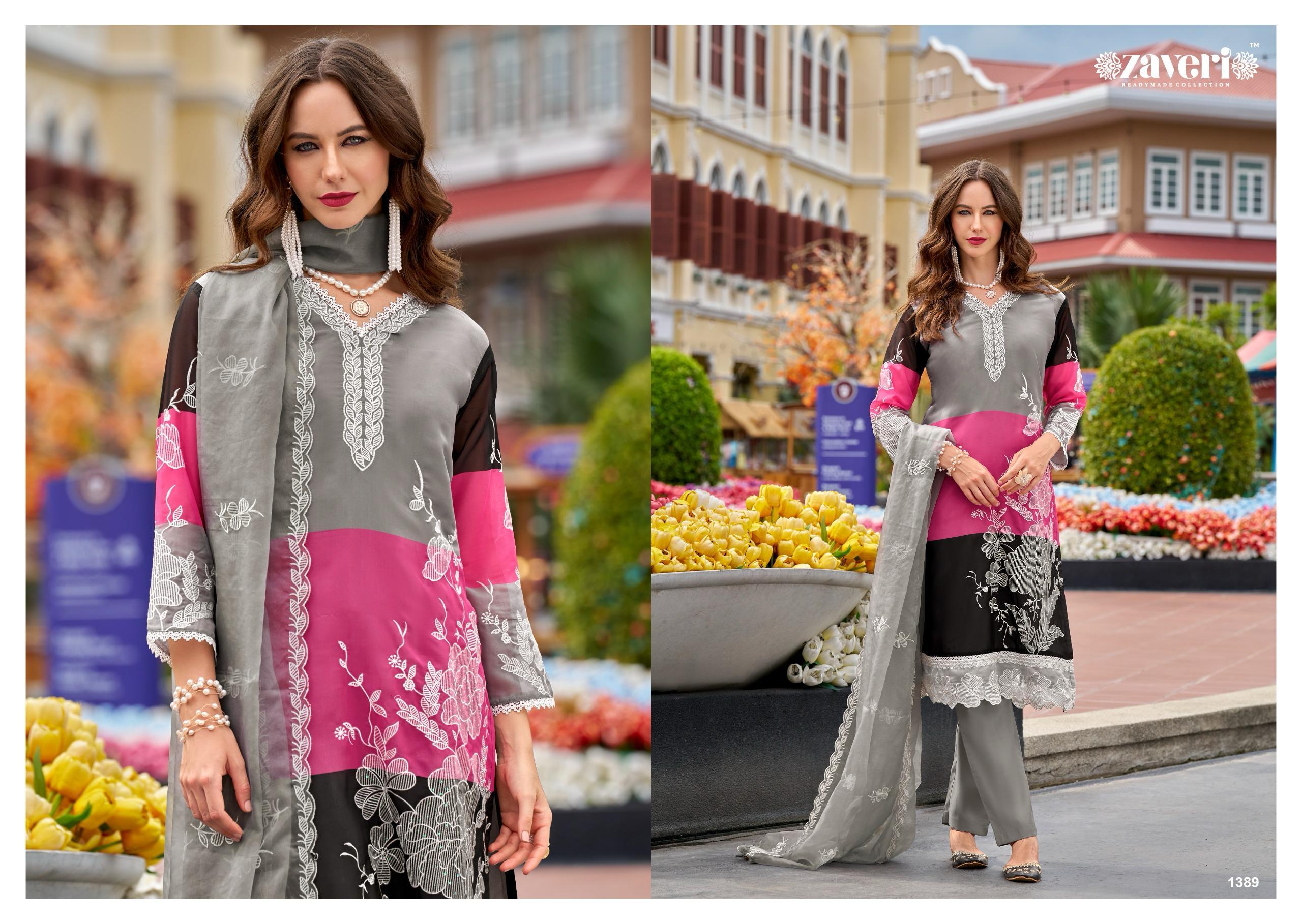 Zaveri Adorn Soft Organza Digital Printed Wholesale Pakistani Readymade Salwar Suit Catalog - Image 2