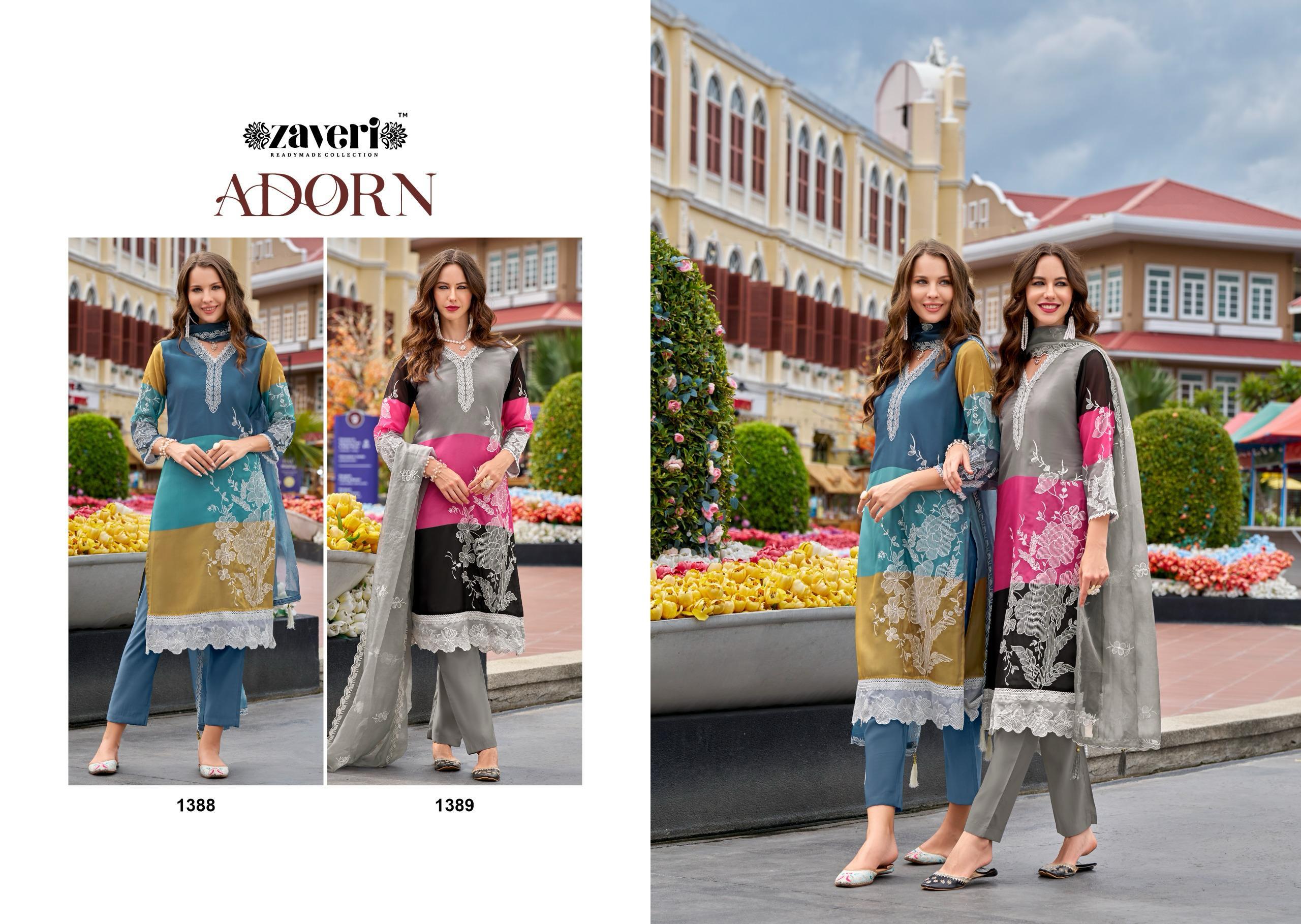 Zaveri Adorn Soft Organza Digital Printed Wholesale Pakistani Readymade Salwar Suit Catalog - Image 3