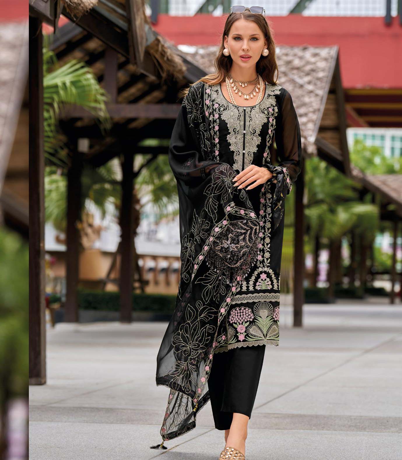 Zaveri Viana Soft Blooming Organza Wholesale Readymade Salwar Suit Catalog