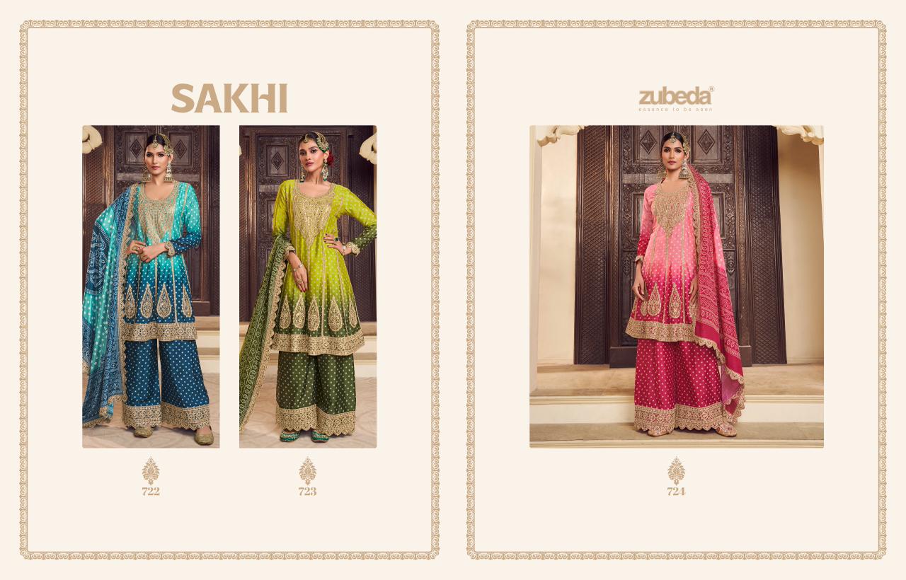 Zubeda Sakhi Chinon Silk Wholesale Designer Readymade Salwar Suit Catalog - Image 4