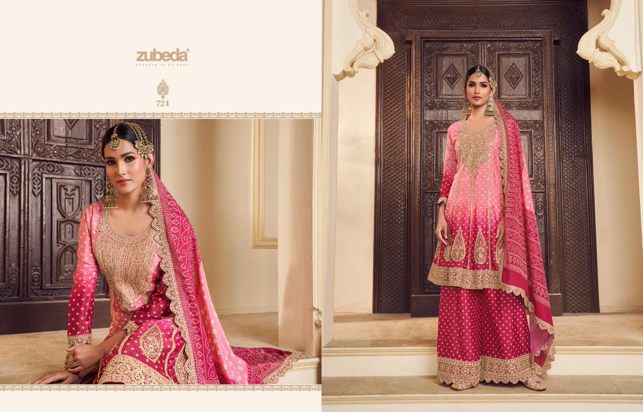 Zubeda Sakhi Chinon Silk Wholesale Designer Readymade Salwar Suit Catalog - Image 3