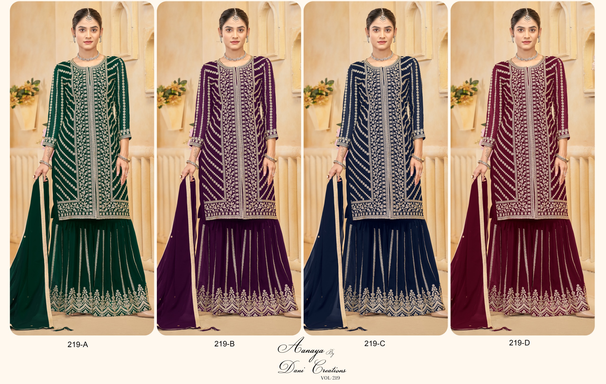 Aanaya Vol 219 Faux Georgette Wholesale Designer Salwar Kameez Collection - Image 6