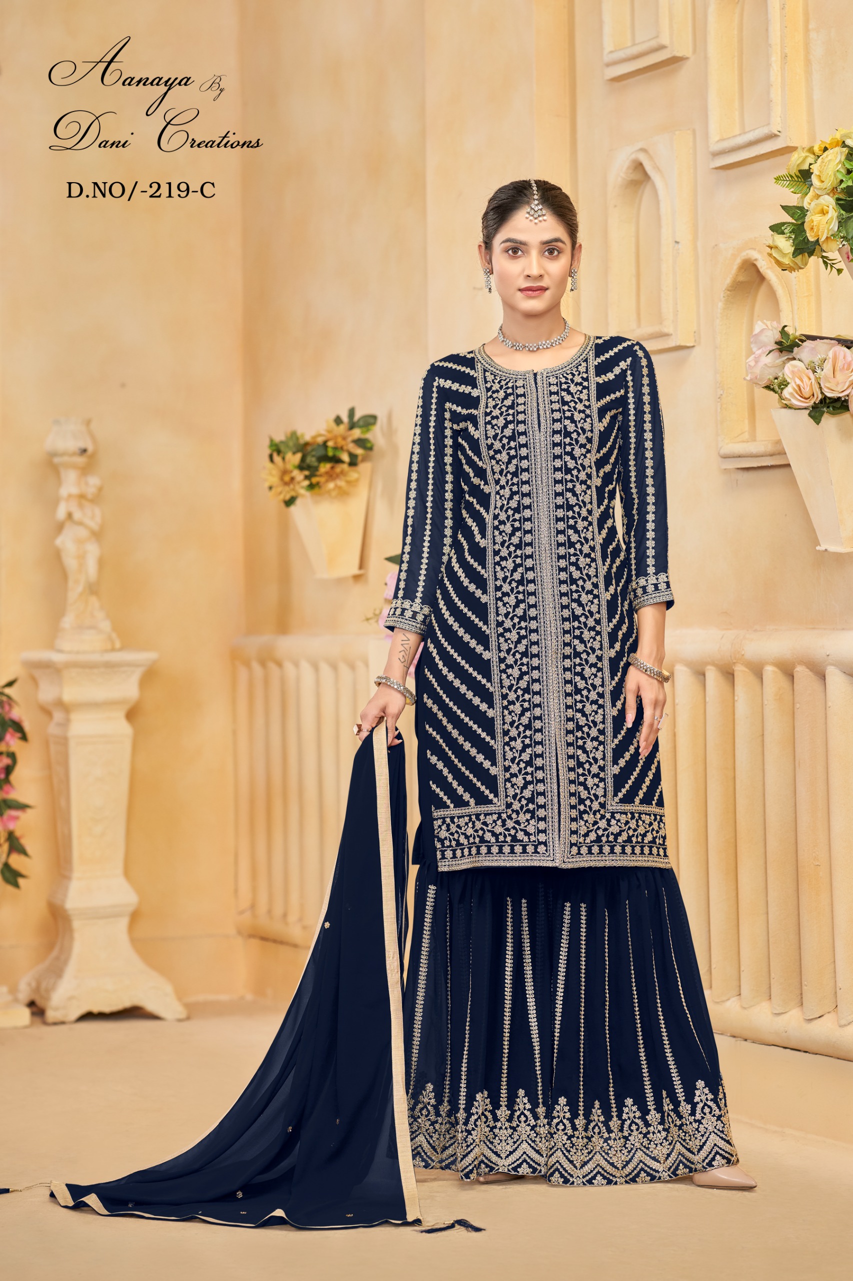 Aanaya Vol 219 Faux Georgette Wholesale Designer Salwar Kameez Collection - Image 3