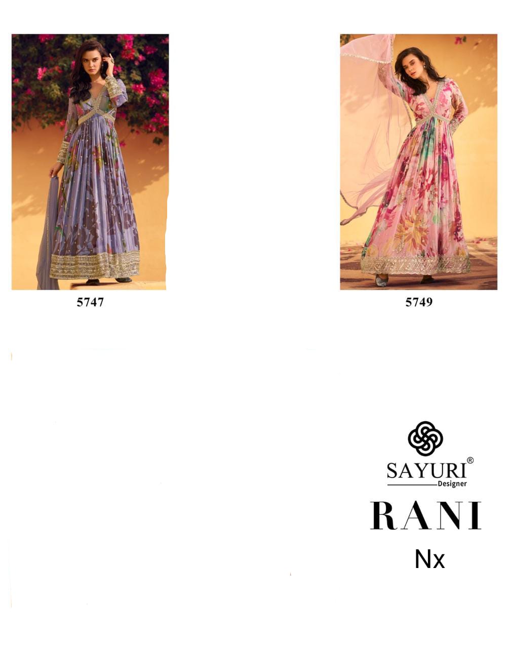 Sayuri Rani Nx Chinon Silk Wholesale Designer Gown With Dupatta Collection - Image 4
