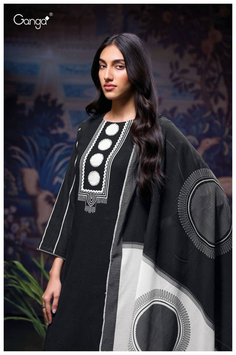 Ganga Devanie Cotton Linen Printed Embroidered Wholesale Salwar Suit Collection