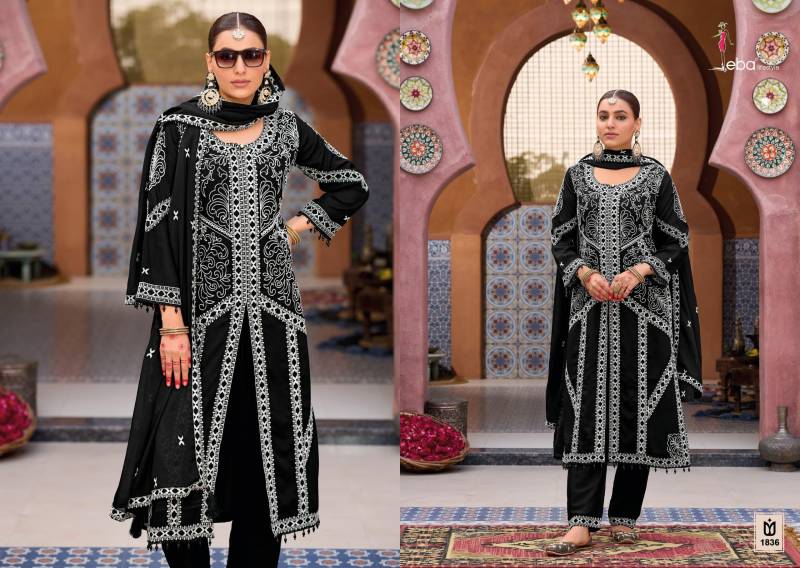 Eba Kase Black And White Chinon With Embroidered Wholesale Readymade Salwar Kameez Collection - Image 2