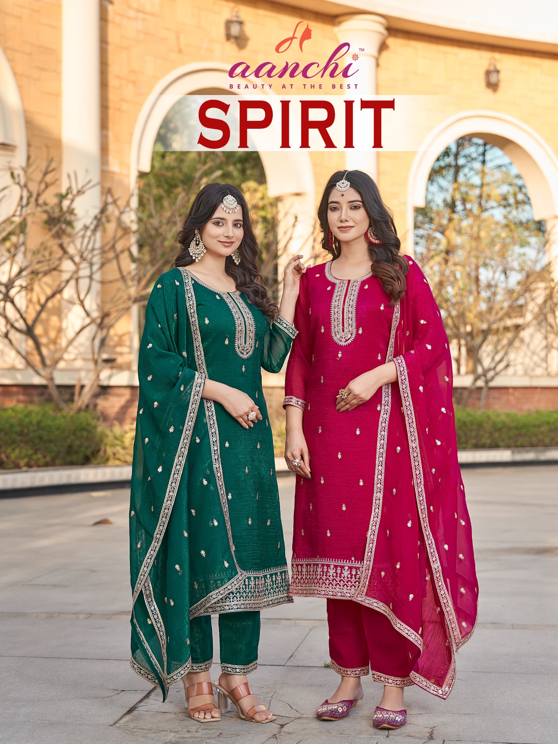 Aanchi Spirit Crunchy Fabric Straight Wholesale Salwar Suit Catalog