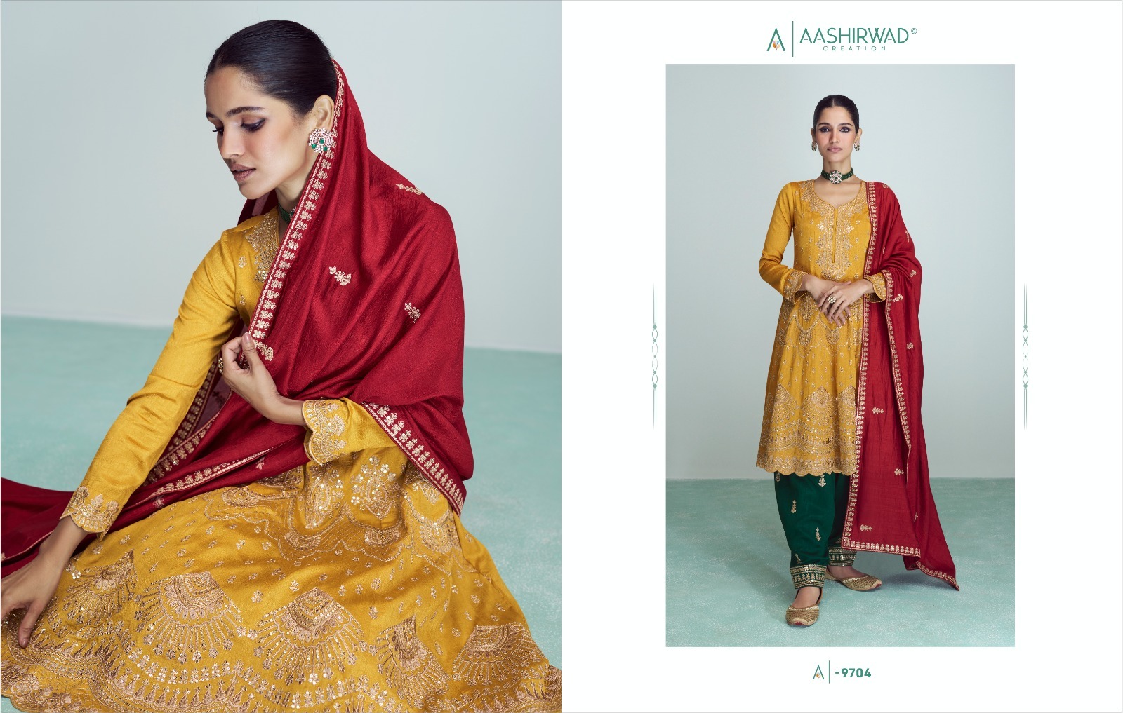 Aashirwad Riwaaz NX Premium Silk Suit with Dupatta Wholesale Catalog - Image 2