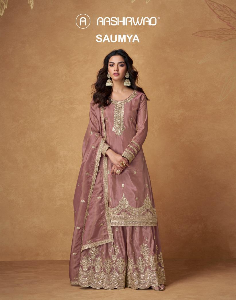 Aashirwad Saumya Organza Silk Stitched Designer Salwar Suit Wholesale