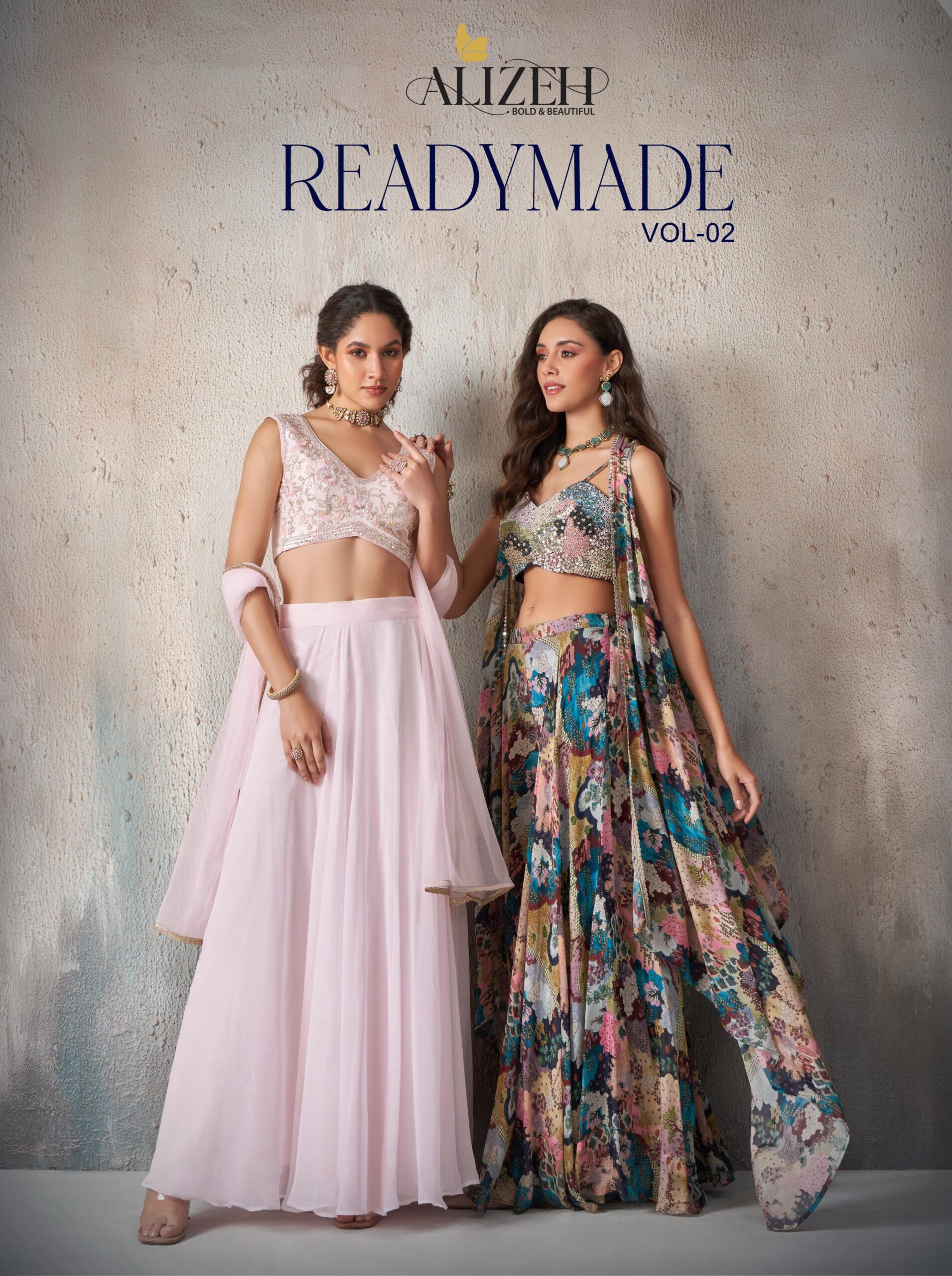 Alizeh Readymade Vol 2 Georgetteand Chinon Wholesale Indo Western Collection