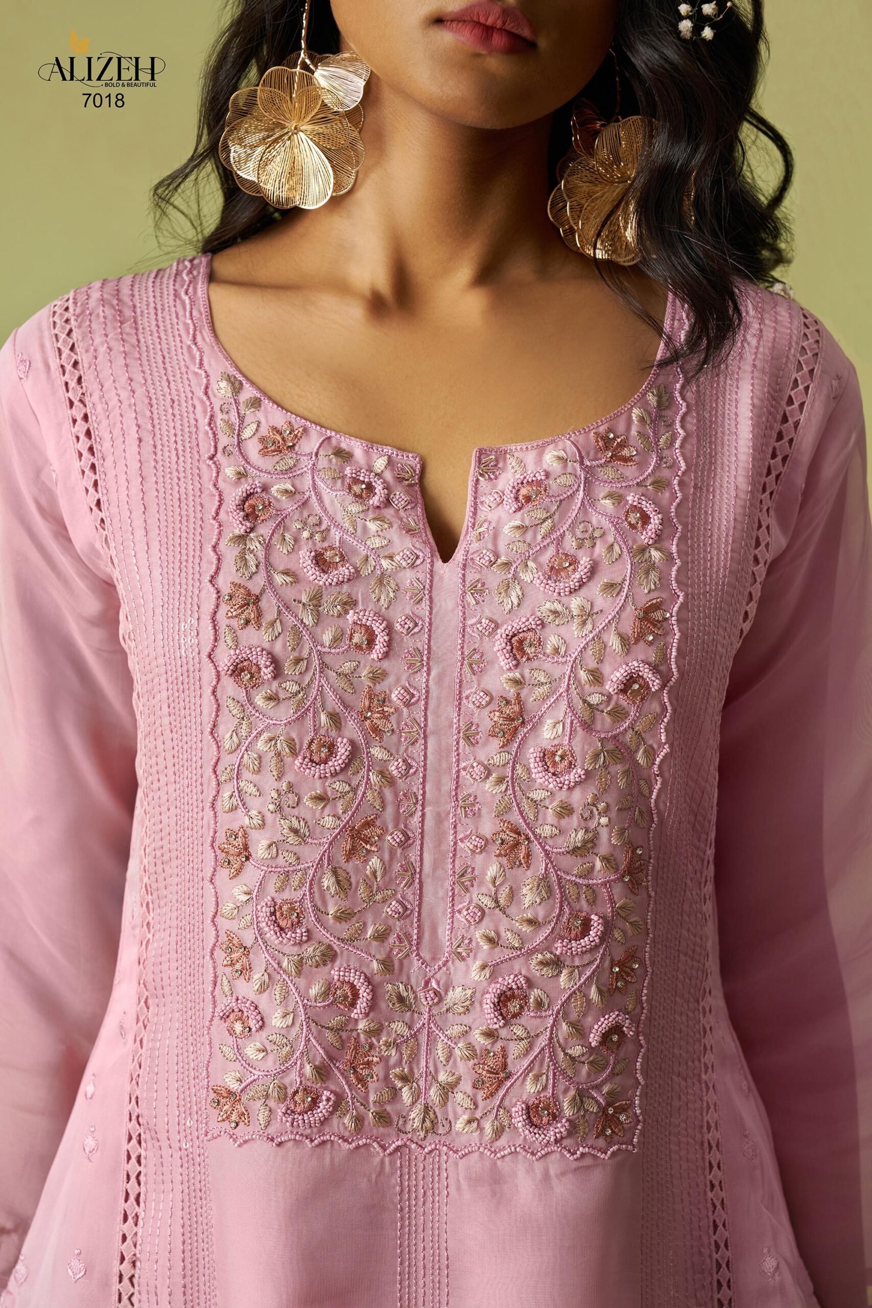 Alizeh Saadgi 2 Pure Organza with Chiffon Dupatta Salwar Suit Catalog Wholesale - Image 4