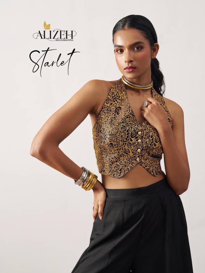 Alizeh Starlet Jacquard Waistcost Wholesale Designer Indo Western Collection