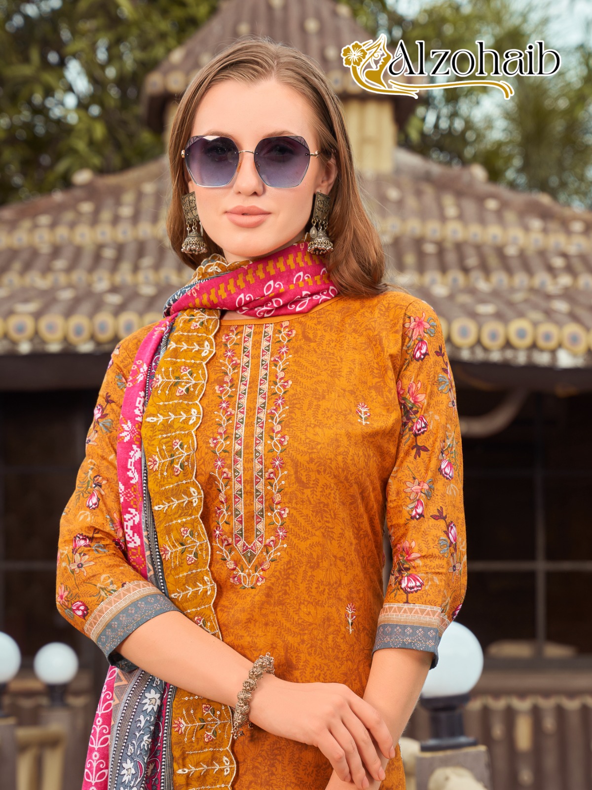 Alzohaib D.No 1086-1087-1088 Pure Cotton Print Wholesale Pakistani Suit Collection