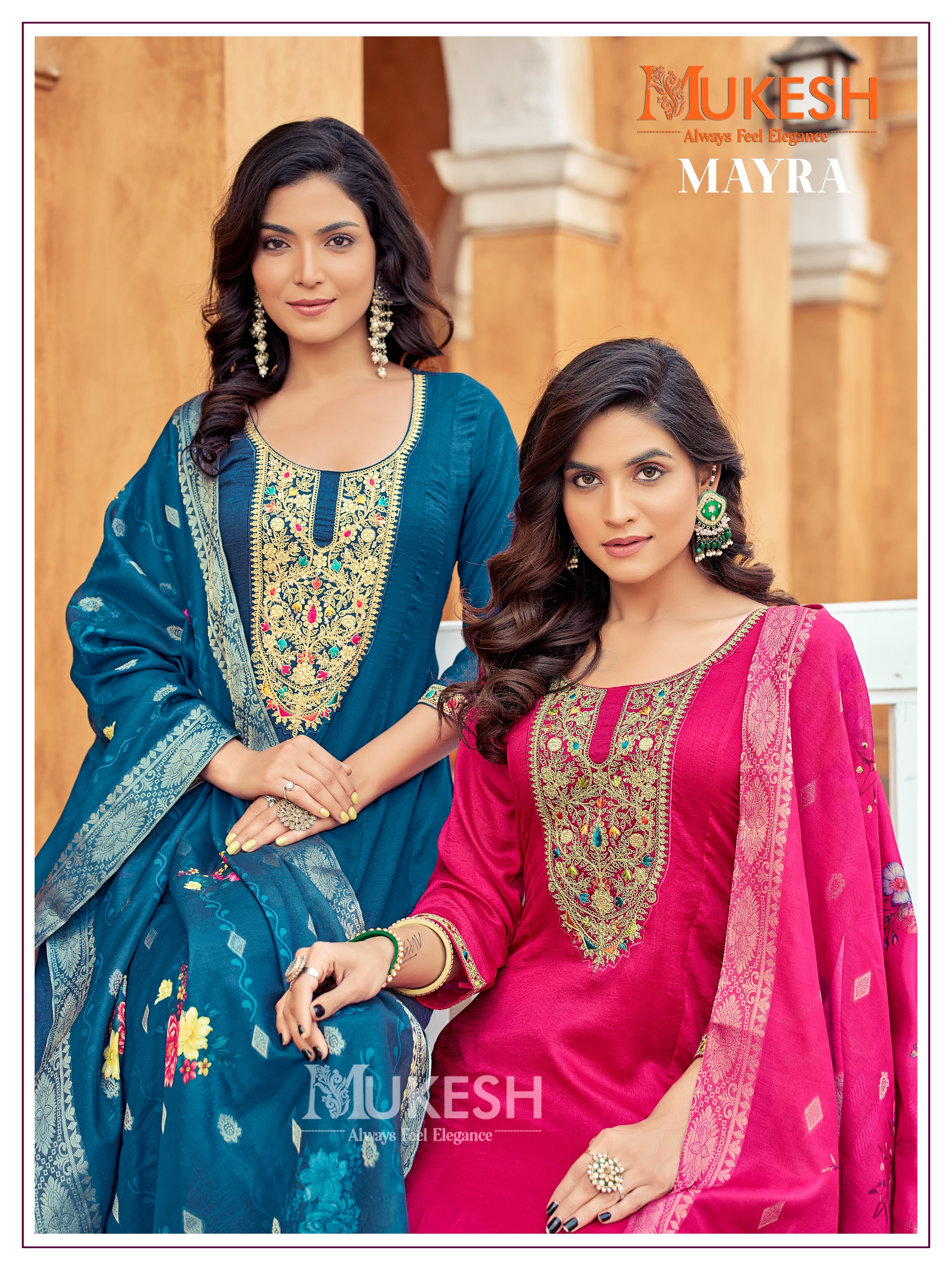 Banwery Mayra Pure Viscose Vichitra Silk Wholesale Readymade Salvar Suit Collection