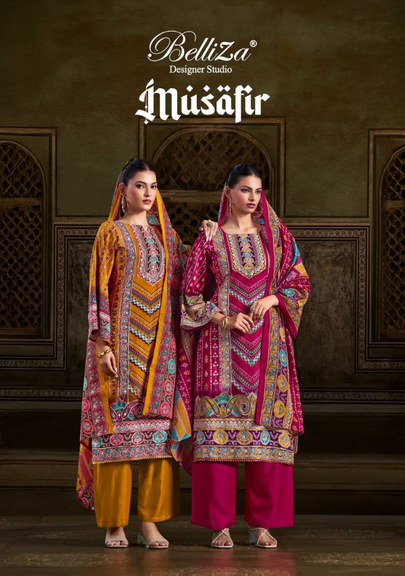 Belliza Musafir Viscose Rayon Printed Wholesale Dress Material Collection
