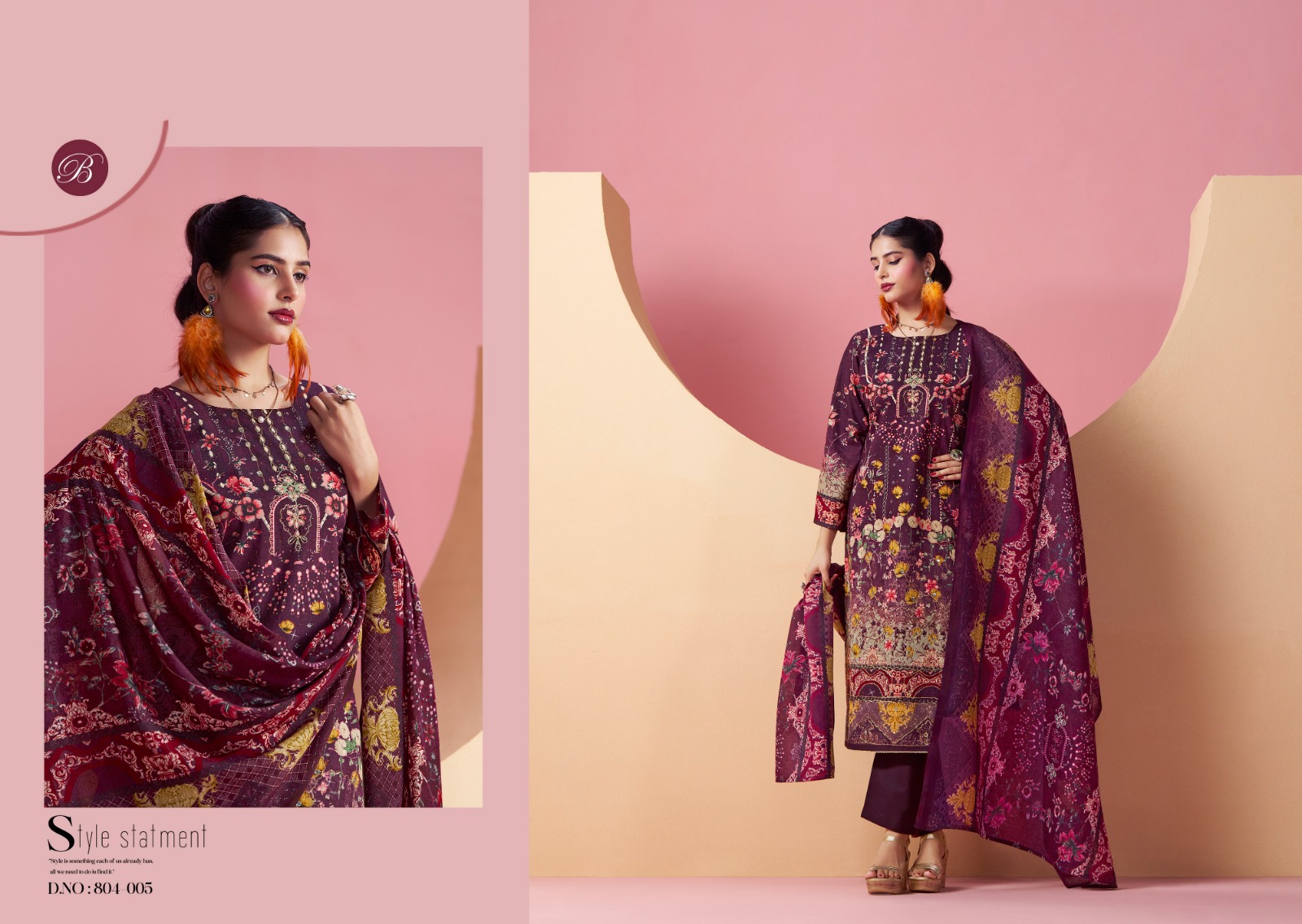 Belliza Ruksana Cotton Printed With Handwork Wholesale Dress Material Collection - Image 3