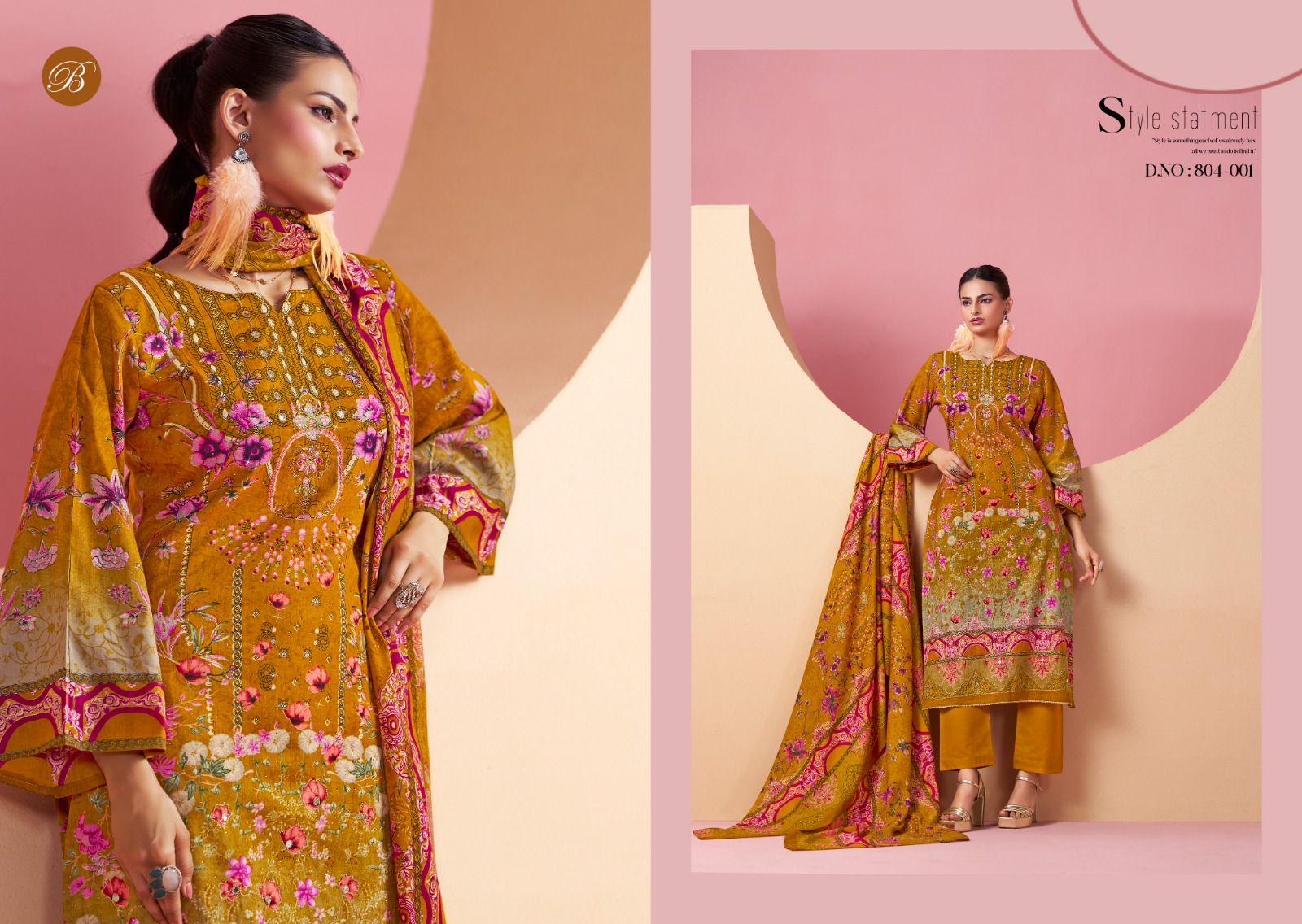 Belliza Ruksana Cotton Printed With Handwork Wholesale Dress Material Collection - Image 5