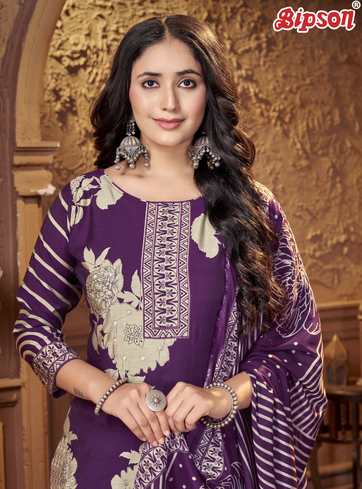 Bipson Jeep Wranglar 2858 Roman Silk Handwork Salwar Kameez Collection