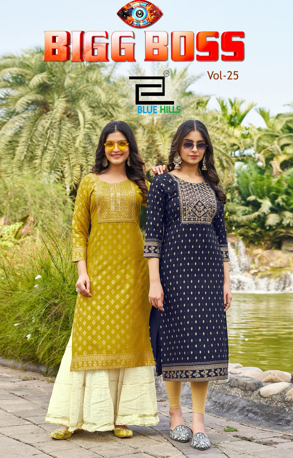 Blue Hills Bigg Boss Vol.25 Embroidered Rayon Wholesale Kurti Tops Catalog