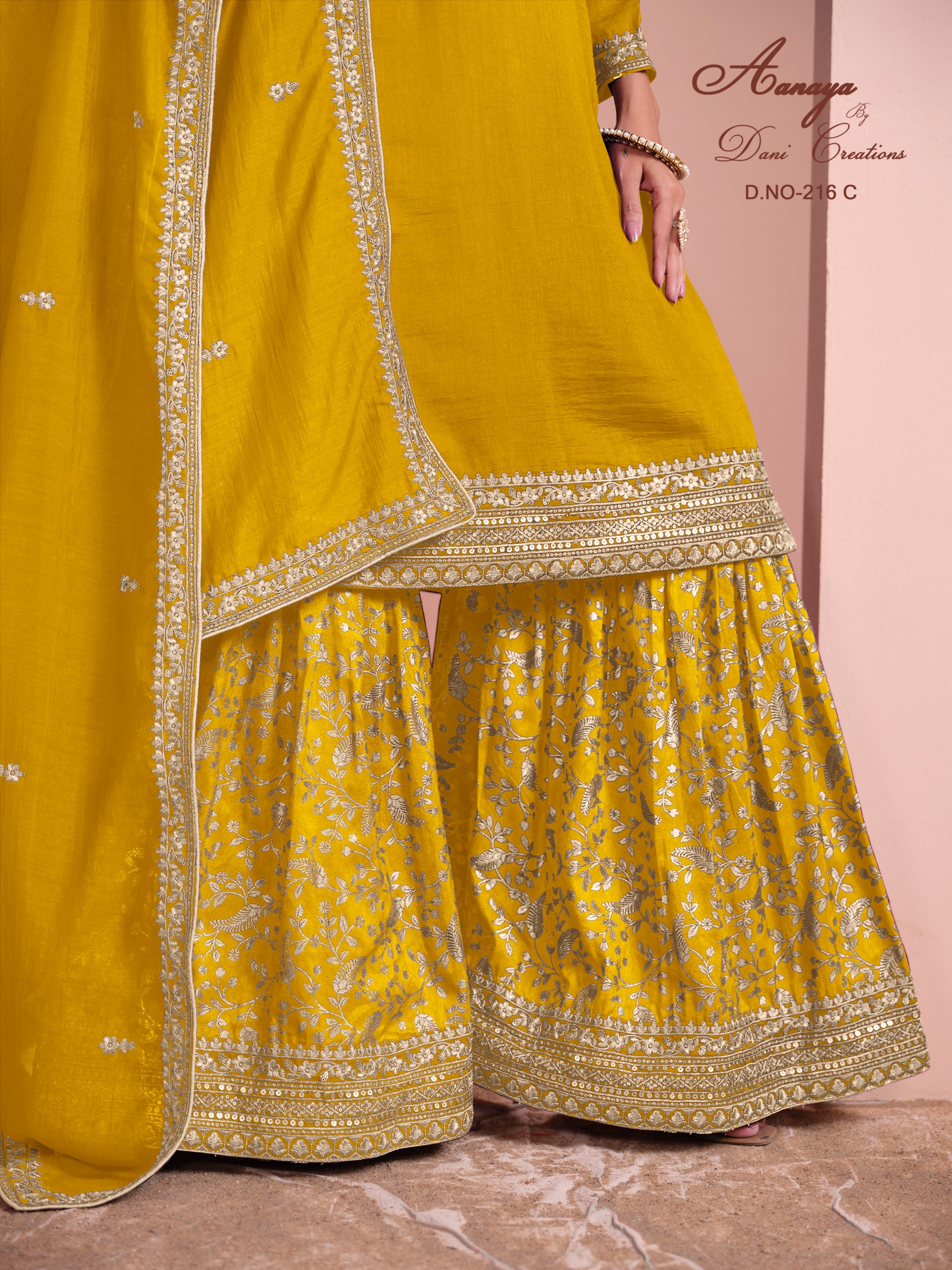 Dani Creation Aanaya Vol 216 Art Silk Plazo Salwar Suit Set Wholesale Catalog - Image 7