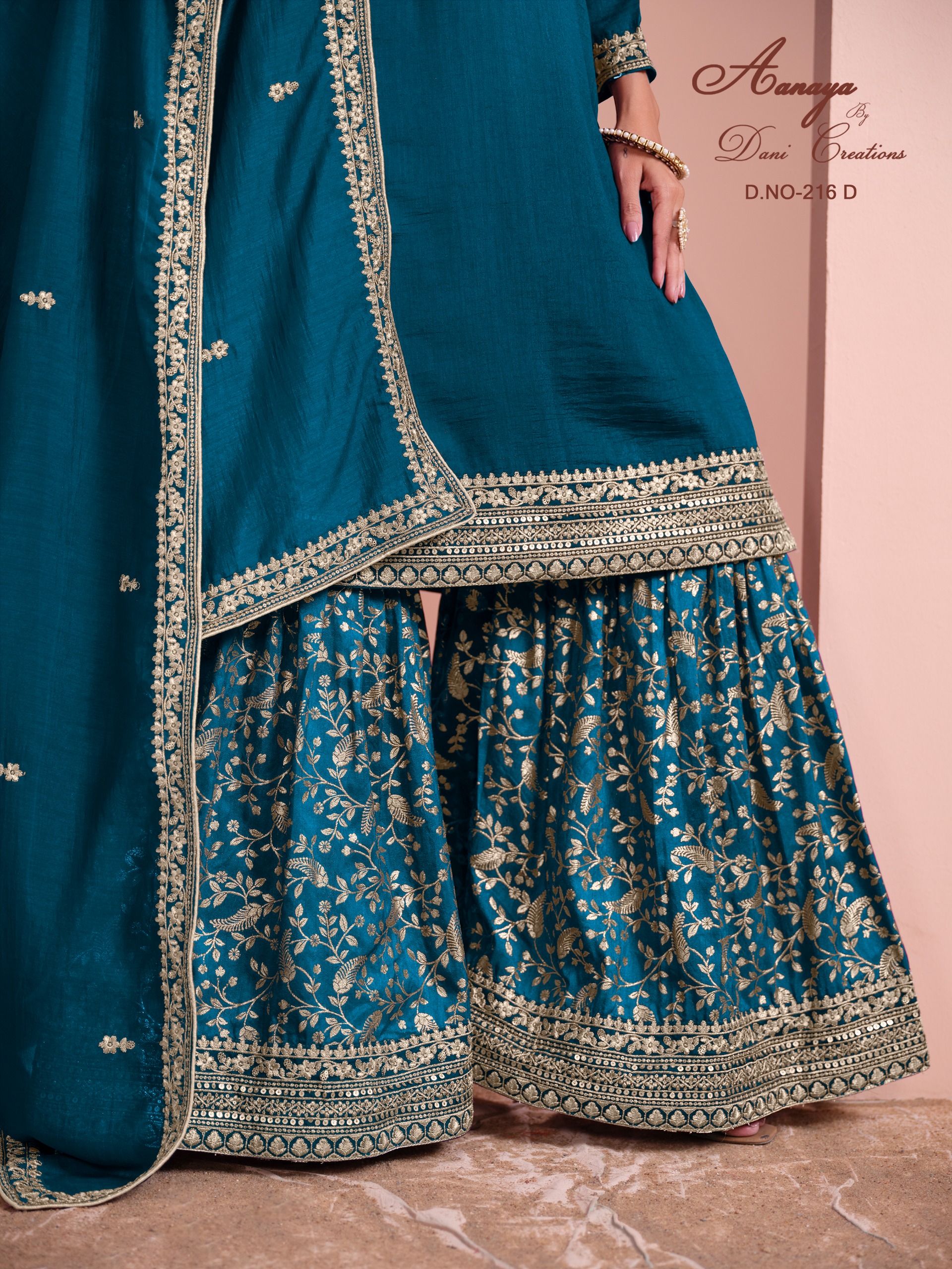 Dani Creation Aanaya Vol 216 Art Silk Plazo Salwar Suit Set Wholesale Catalog - Image 8