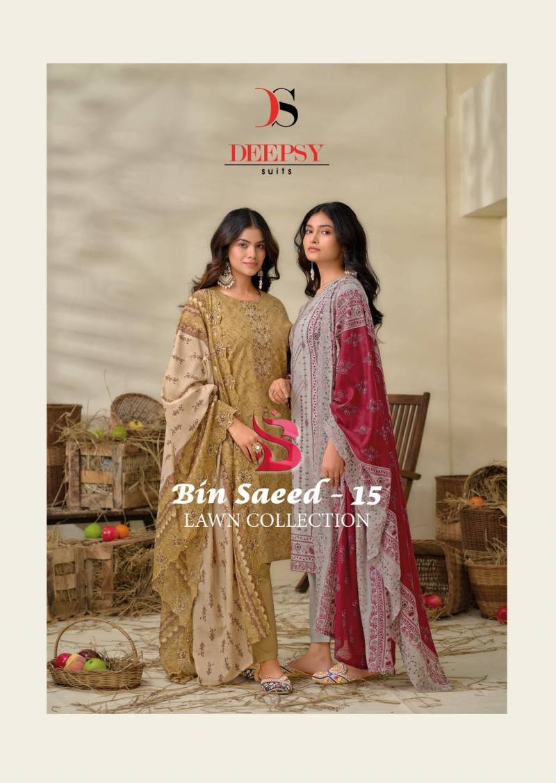 Deepsy Bin Saeed 15 Lawn Collection Cotton Wholesale Pakistani Suit Collection