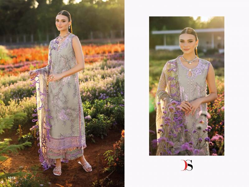 Deepsy Jade Flora 25 Vol 2 Chiffon Dupatta Wholesale Pakistani Suit Collection - Image 3