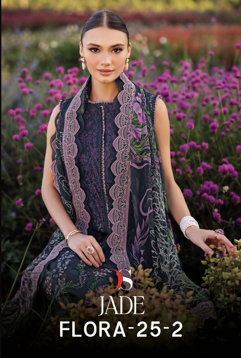 Deepsy Jade Flora 25 Vol 2 Cotton Dupatta Wholesale Pakistani Suit Collection