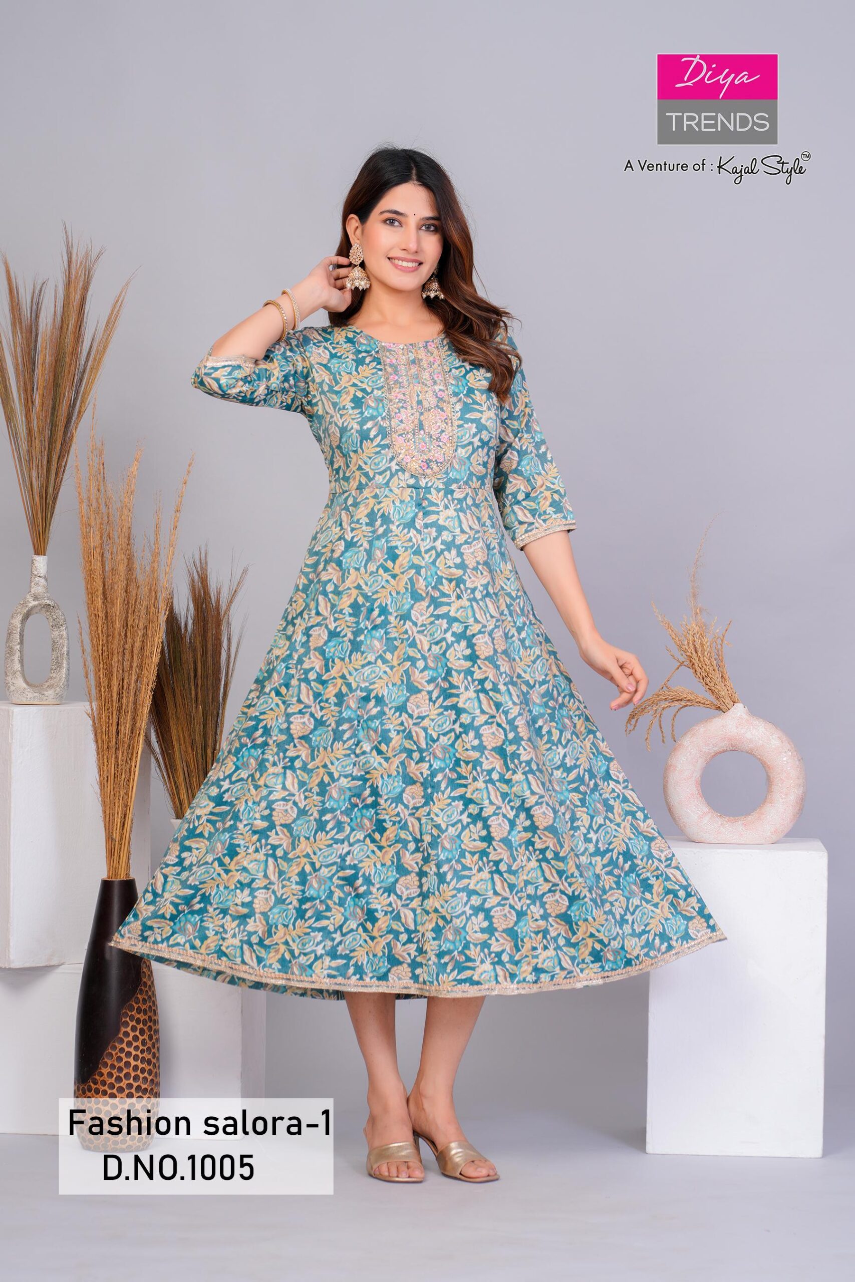Diya Trends Fashion Salora 1 Capsule Printed With Foil Wholesale Kurtis Collection
