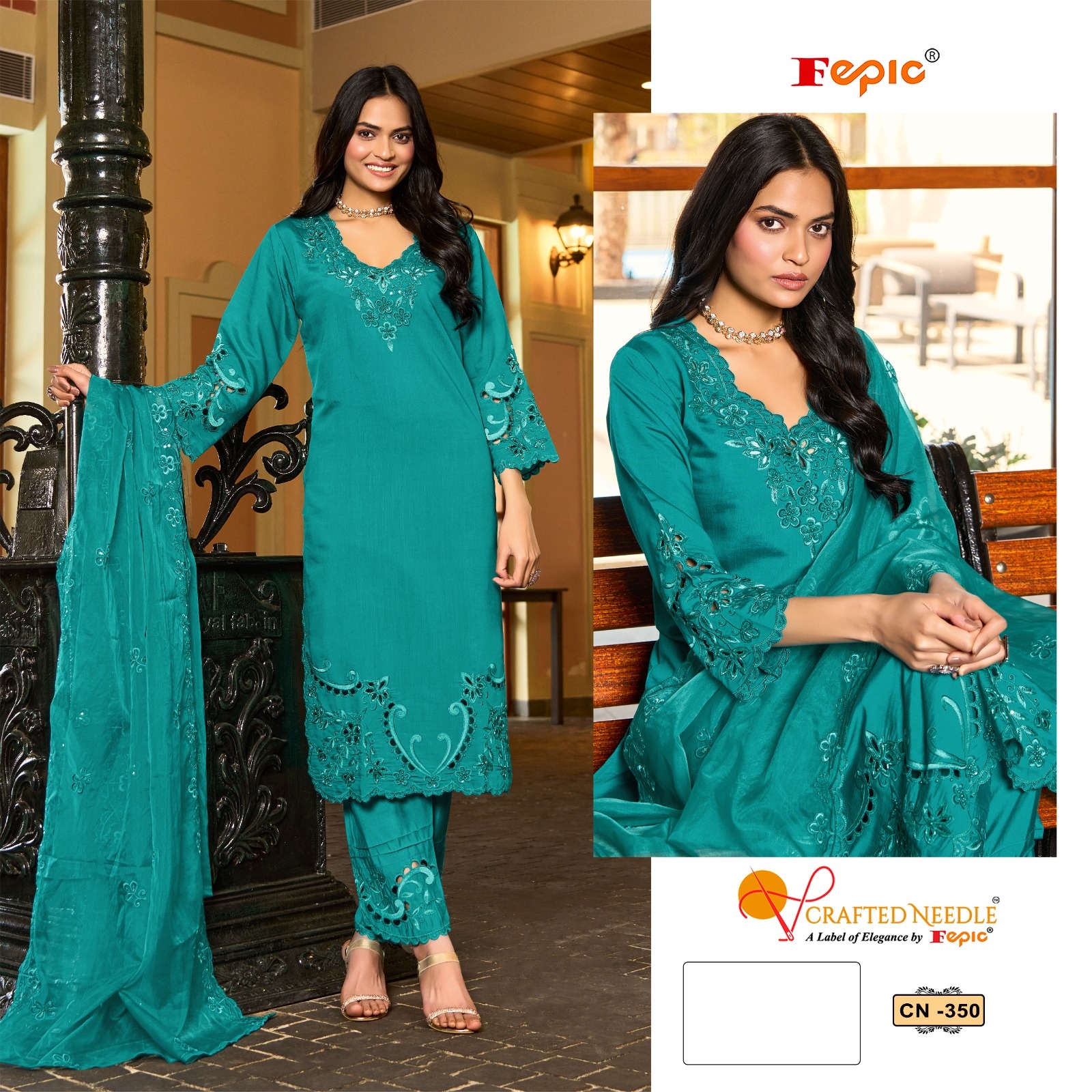 Fepic Cn350 Slurb Linen Embroidered Wholesale Pakistani Readymade Eid Collection - Image 2