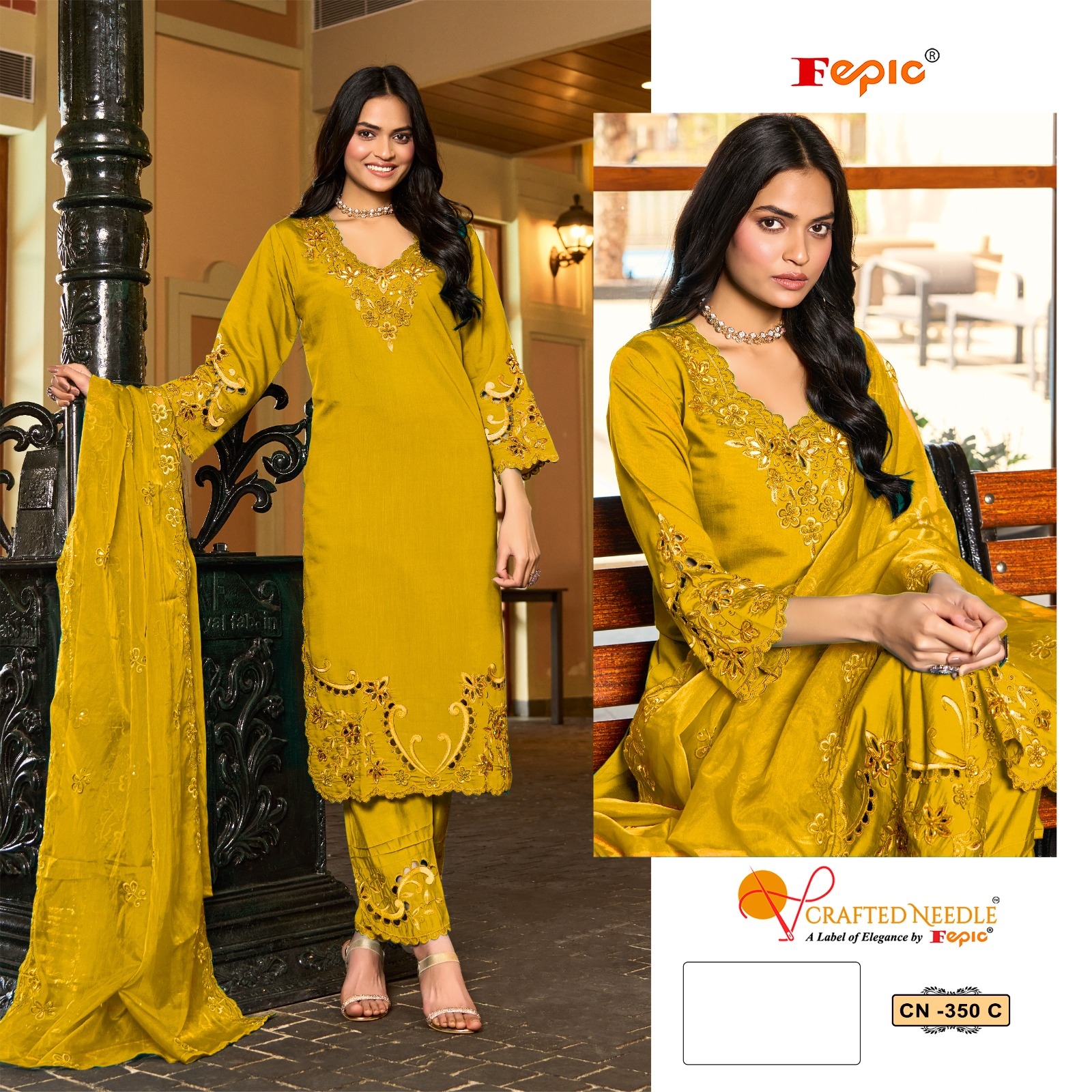 Fepic Cn350 Slurb Linen Embroidered Wholesale Pakistani Readymade Eid Collection - Image 3