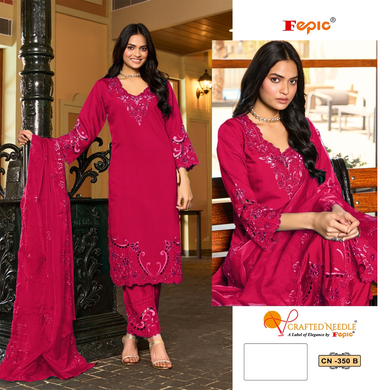 Fepic Cn350 Slurb Linen Embroidered Wholesale Pakistani Readymade Eid Collection - Image 4