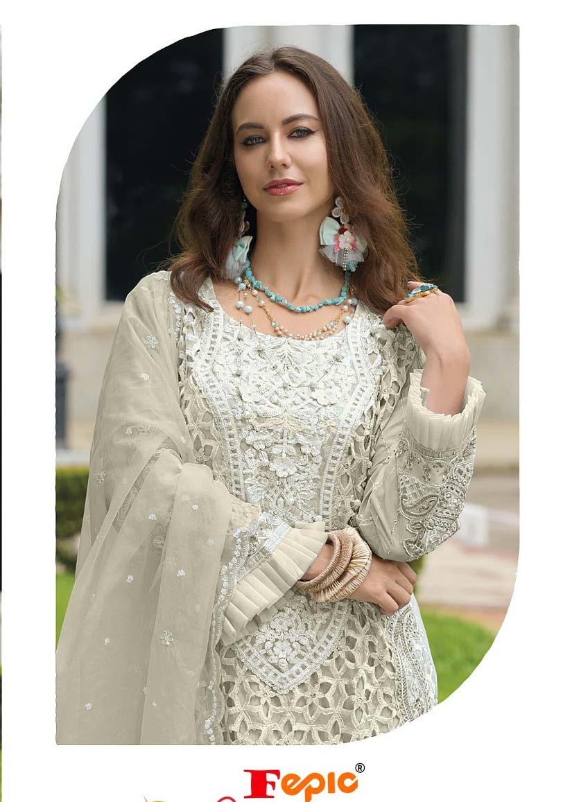 Fepic Cn963 Organza Embroidered Wholesale Pakistani Readymade Suit Collection
