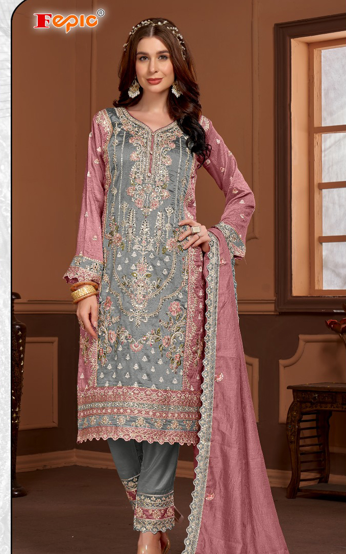 Fepic Rosemeen 1772 Vichitra Embroidered with Handwork Pakistani Suits Collection