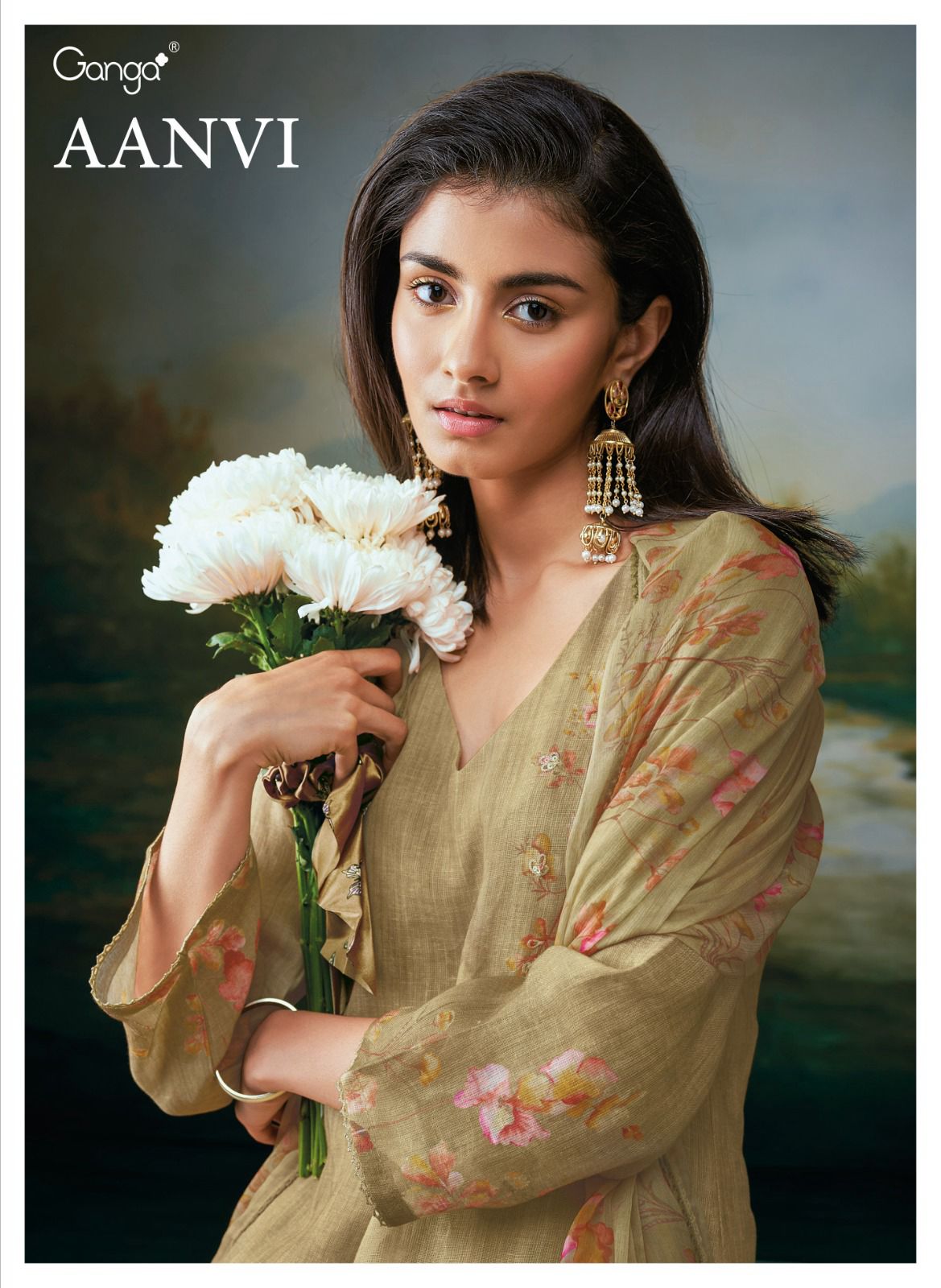 Ganga Aanvi Premium Cotton Linen Printed Wholesale Fancy Salvar Suit Collection