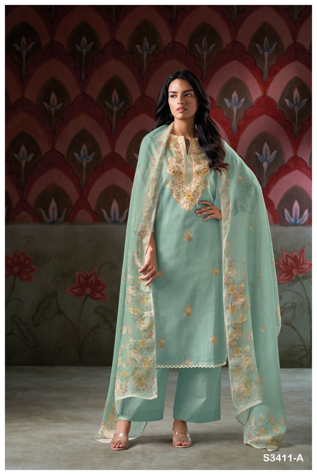 Ganga Elishea 3411 Cotton Linen Suit Wholesale Catalog