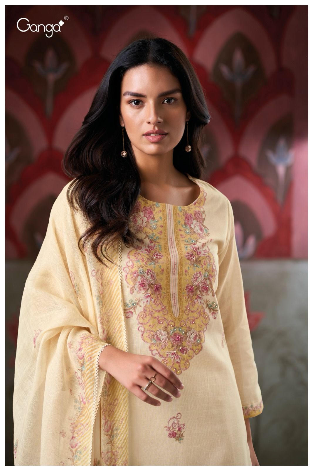 Ganga Elishea 3411 Cotton Linen Suit Wholesale Catalog