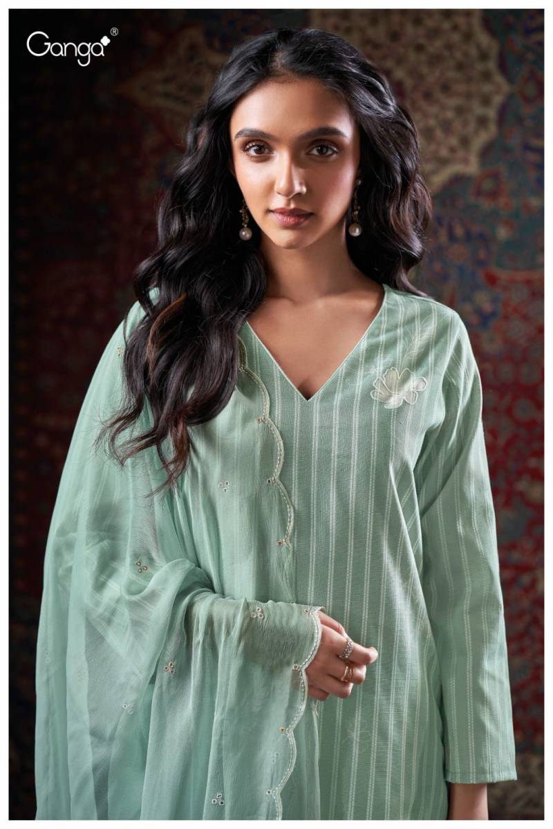 Ganga Gillian Cotton Dobby Printed Embroidered Wholesale Salwar Suit Collection