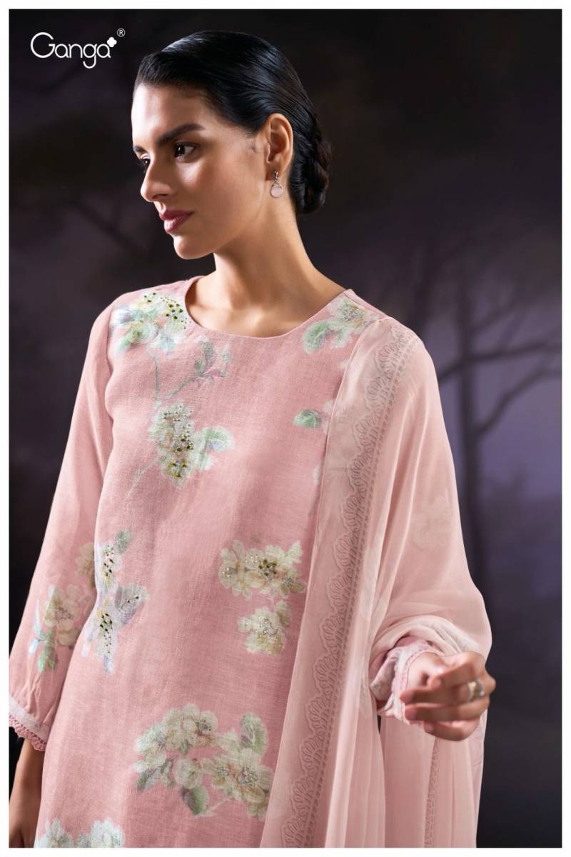 Ganga Jaylie Linen Printed With Handwork Embroidered Wholesale Salwar Suit Collection