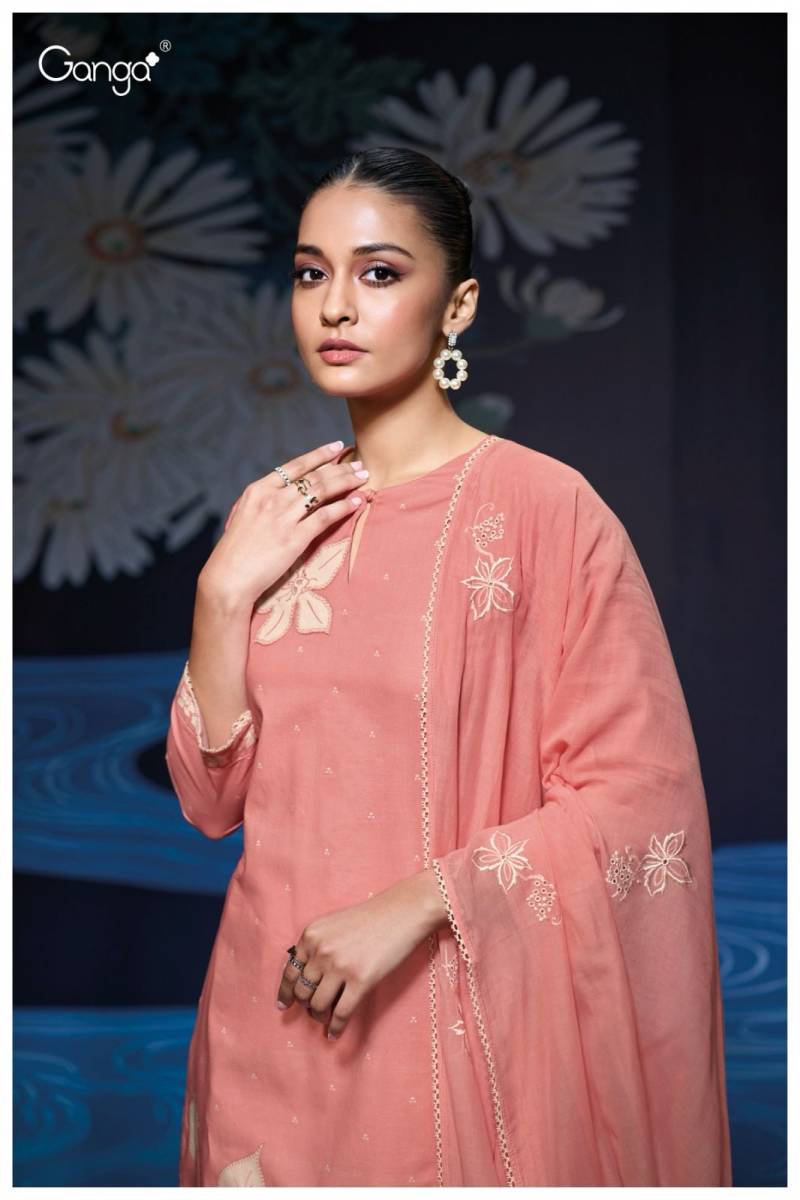 Ganga Monroe Cotton Printed Embroidered Wholesale Salwar Suit Collection