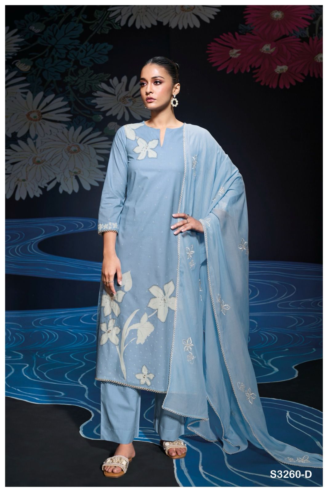 Ganga Monroe Cotton Printed Embroidered Wholesale Salwar Suit Collection - Image 3