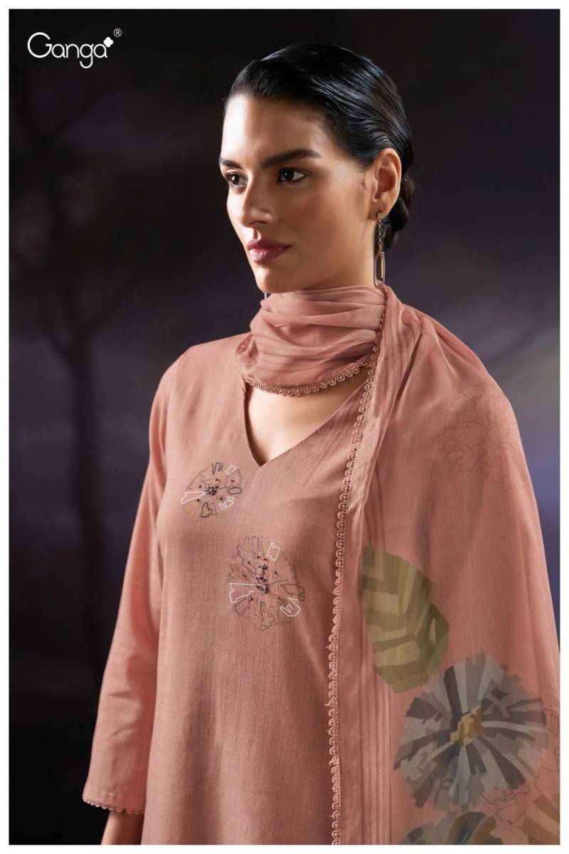 Ganga Olynka Cotton Dobby Printed Embroidered Wholesale Salwar Suit Collection