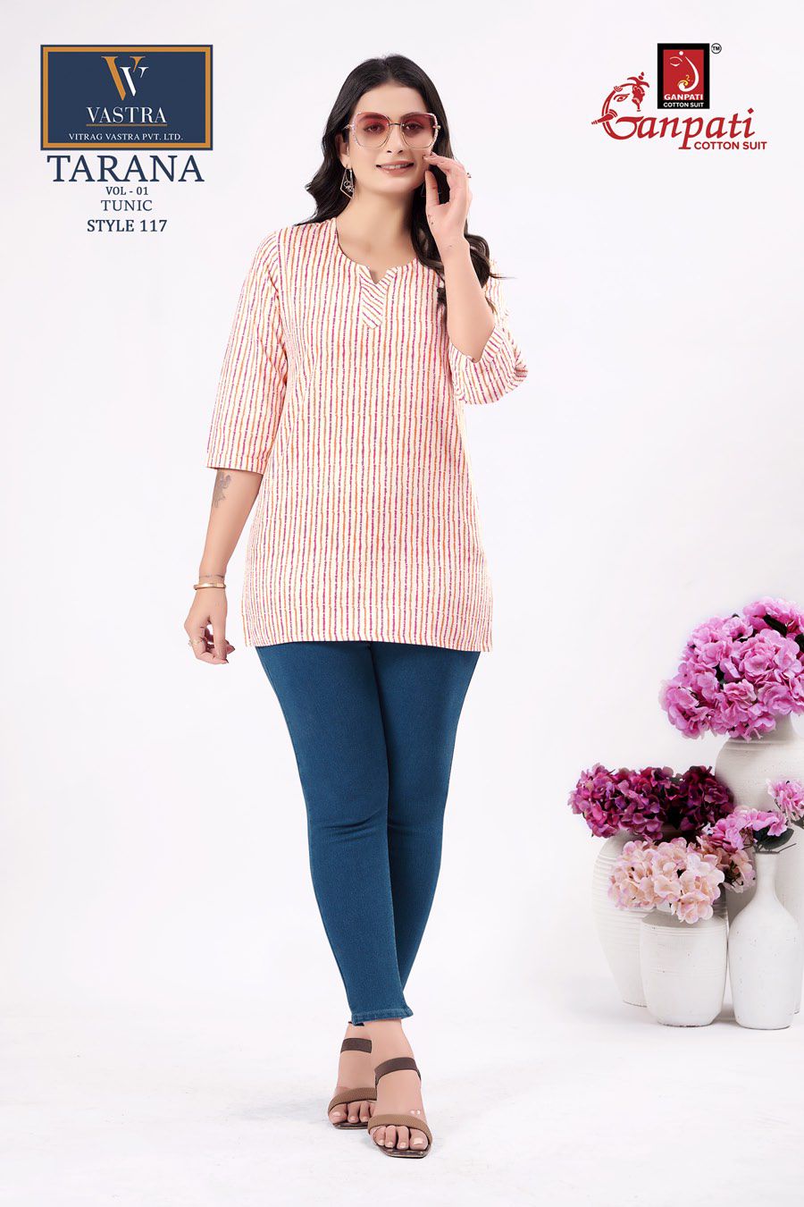 Ganpati Tarana Vol 1 Casual Wear Cotton Wholesale Short Tops Collection - Image 4