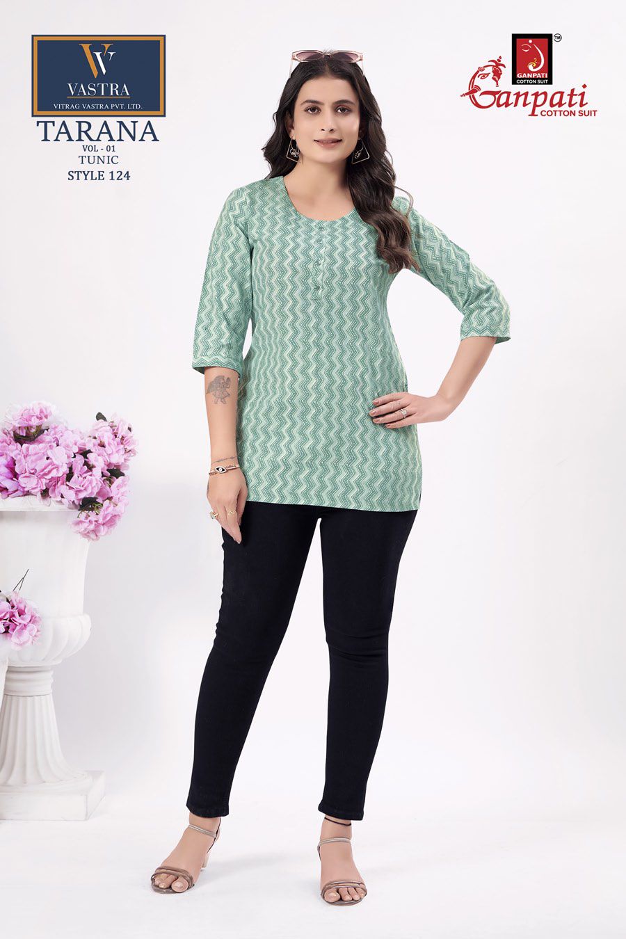 Ganpati Tarana Vol 1 Casual Wear Cotton Wholesale Short Tops Collection - Image 6