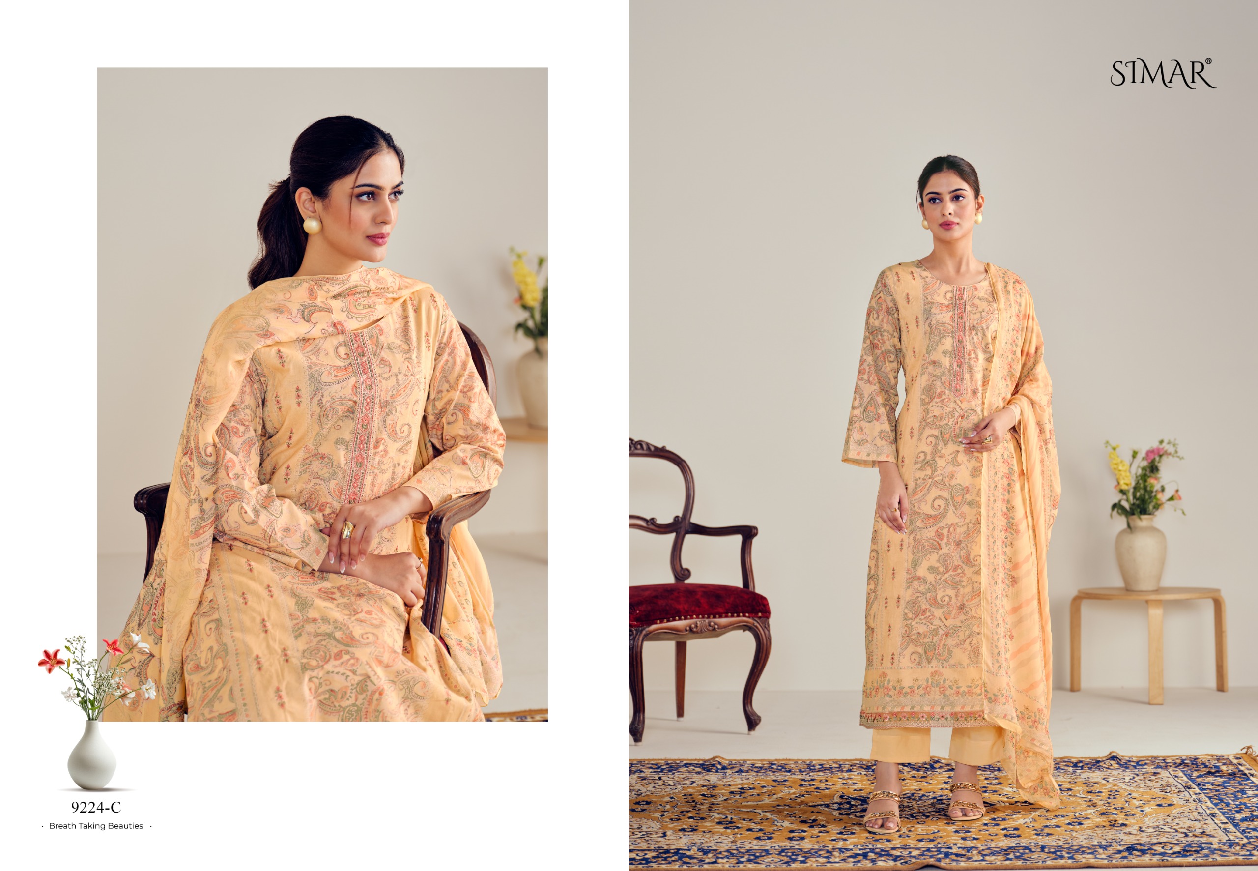 Glossy Pehnava Pure Lawn Cotton Wholesale Unstitched Salwar Suit Catalog - Image 2