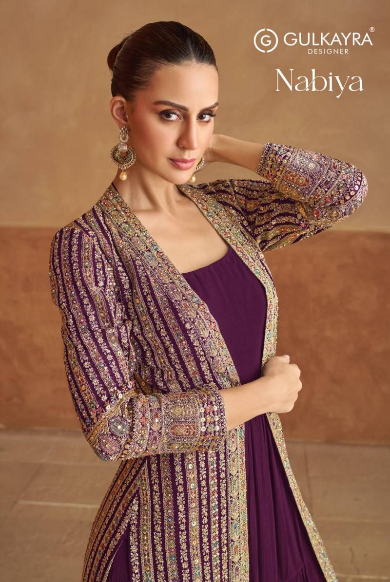Gulkayra Nabiya Georgette Wholesale Designer Gown With Jacket Collection