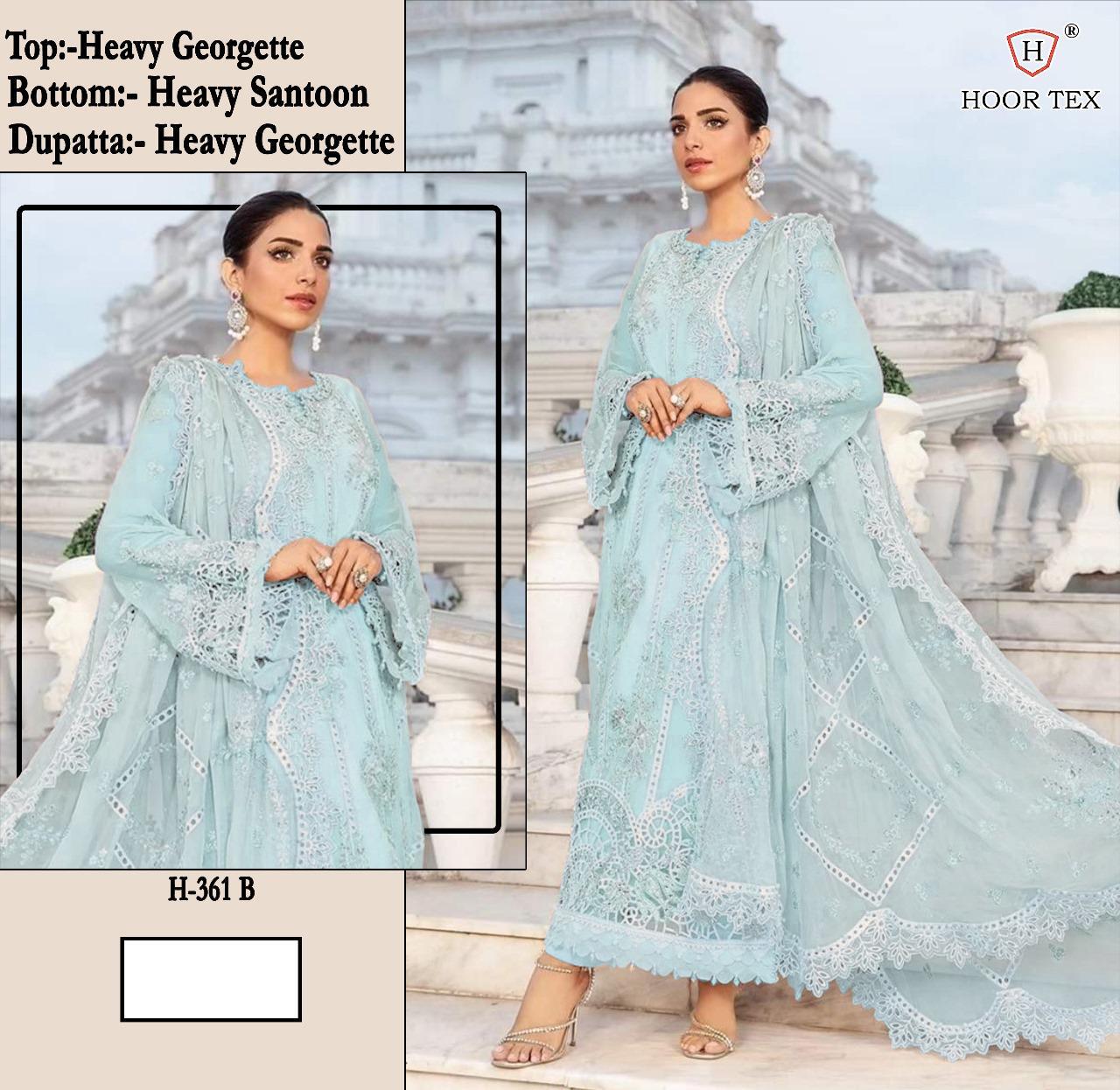 Hoor Tex H-361,A To D Fox Georgette Wholesale Pakistani Eid Collection - Image 2